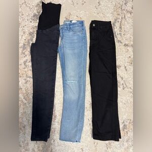 Bundle 3 Jeans Girls 12 Skinny Black Blue Stretch Denim